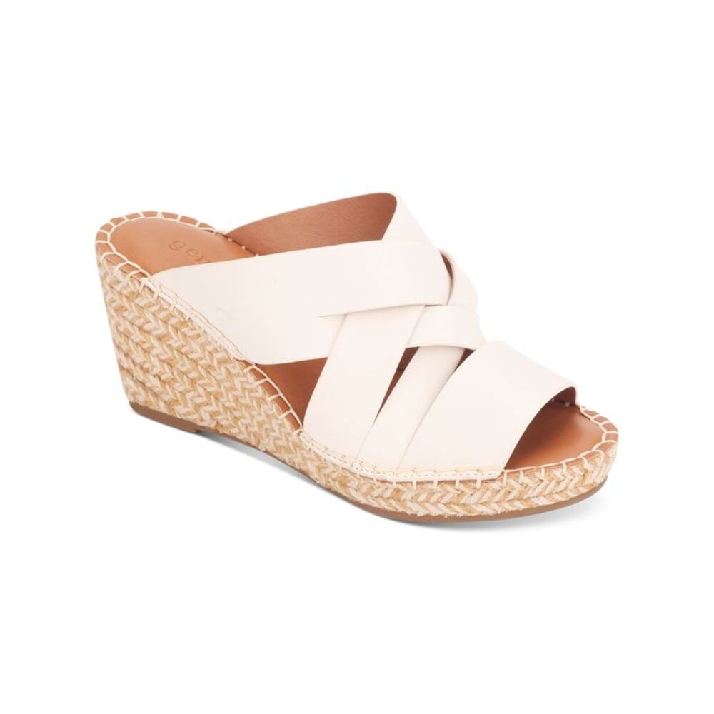 GENTLE SOULS KENNETH COLE Womens White Charli Wedge Espadrille Shoes 6.5 M